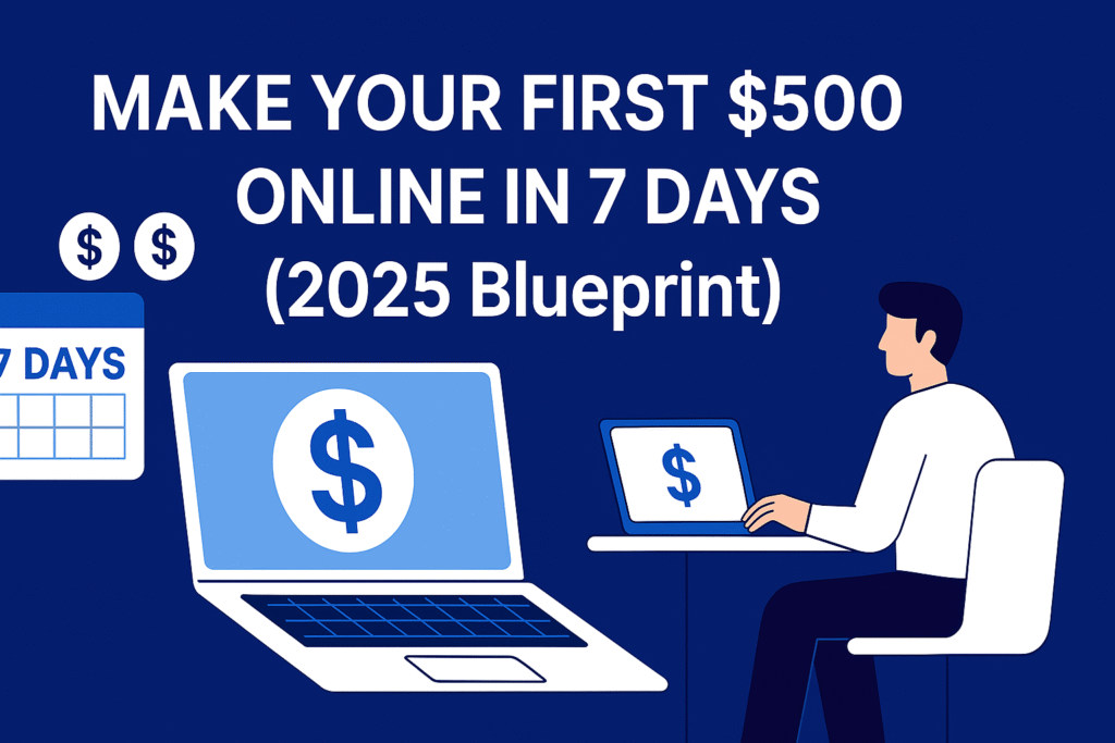 How to Make Your First $500 Online in 7 Days (2025 Blueprint) How to Make Your First $500 Online in 7 Days (2025 Blueprint)